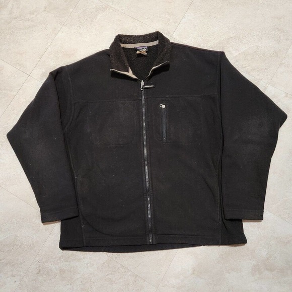 Patagonia Mens XL Synchilla Corded Jacket Black Fleece Zip Sweater Sweatshirt - Picture 3 of 12